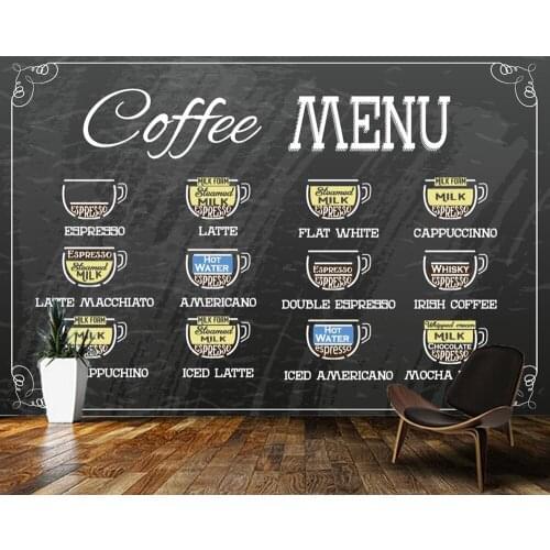 Papel de parede Coffee element design vintage wallpaper,living room kitchen cafe bar restaurant decoration mural