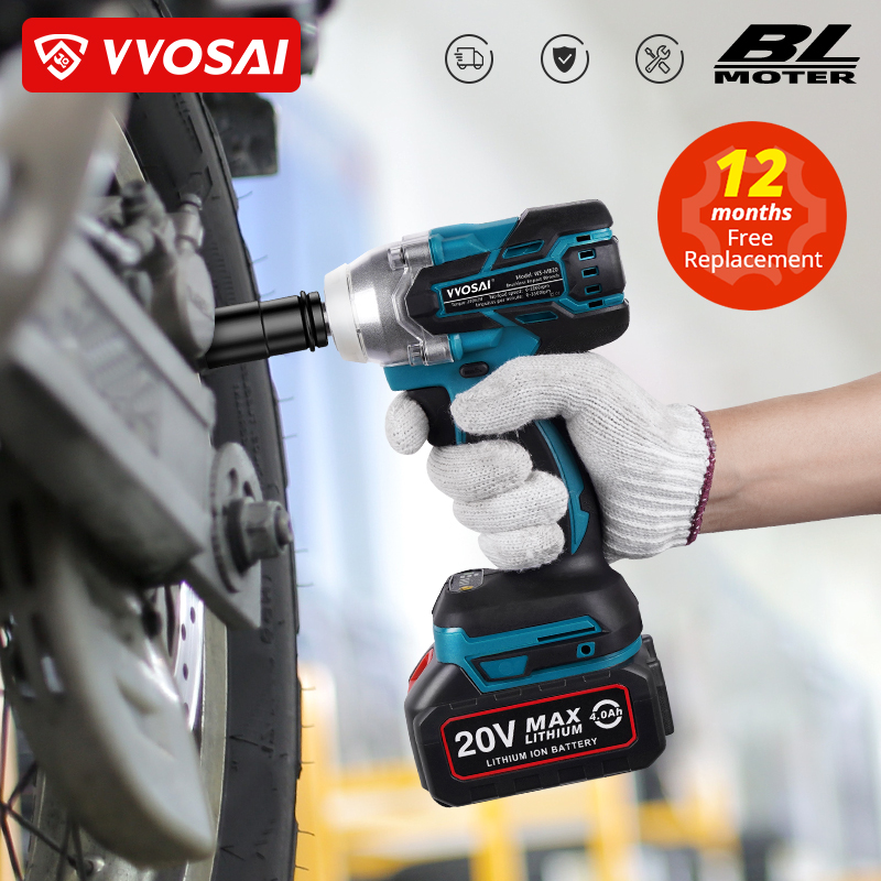 WOSAI MT-Series 20V Brushless Cordless Electric Impact Wrench Rechargeable 1/2 Socket Wrench Power Tool For 18V Makita Battery