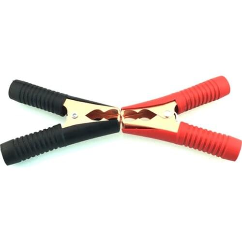 2 Pcs 100A 90mm Car Vehicle Battery Test Alligator Crocodile Clip Clamp/car Battery Clip Black+red