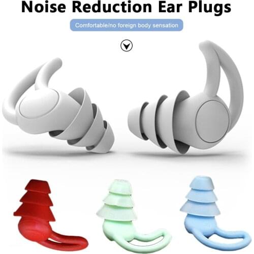 1Pair Soft Silicone Sound Insulation Ear Plug Anti-Noise Hear Protect Earplugs for Travel Sleep Swimming Noise Reduction Earplug
