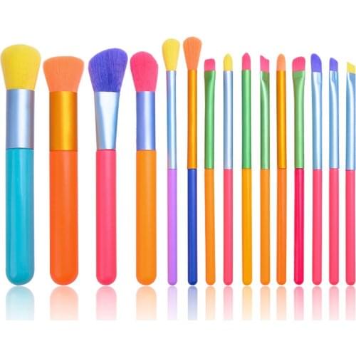 10Pieces/15pcs Makeup Brushes Professional Powder Foundation Eyeshadow Make Up Brush Set Synthetic Hair Colourful Makeup Brushes
