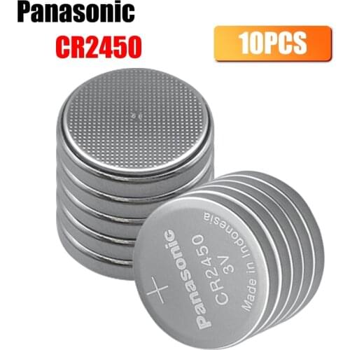 10PCS Panasonic 3V 550mAh Li-ion Battery Watch CoCells Button Battery CR2450 DL2450 BR2450 LM2450 KCR5029 Piles Bouton