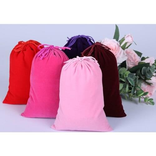 10Pcs Jewelry Packaging&Organizer Christmas Wedding Favor Bag Custom Link Jewelry Bag Velvet Drawstring Gift Bag Cotton Pouch