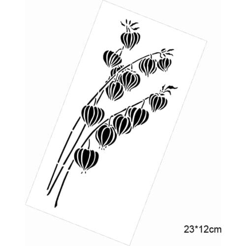 1pc Stencils Bullet Journal Lantern Spray Flower Mold Accessory Decoration Template DIY Scrapbook Diary Doodle Painting Template