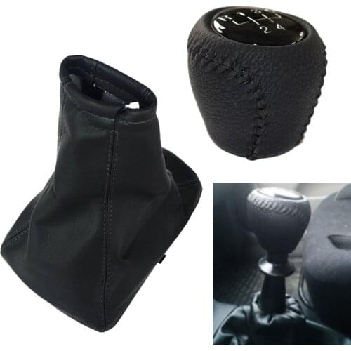 5 Speed Leather Car Gear Stick Shift Knob Lever Collar Gaiter Boot for buick excelle 2008 2009 2010 2011 2012