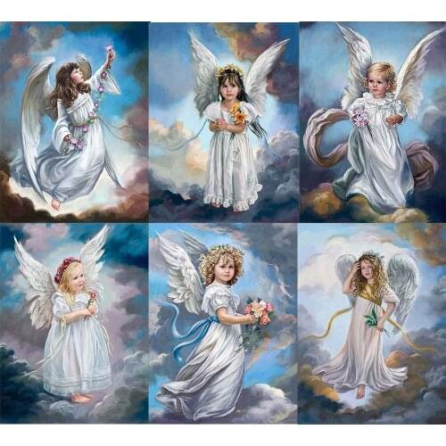 5D Diy scenery Diamond Painting Angel girl Diamond Embroidery full drill Mosaic Picture Of Rhinestone Home Decor Girl Hobby