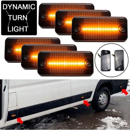 6pcs Amber LED Side Marker Lights For Iveco Fiat Ducato Citroen Relay Peugeot Boxer Renault VOLVO MAN
