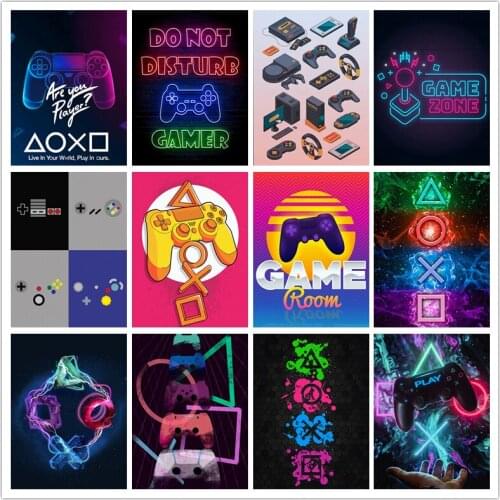 Full Drill 5D DIY Diamond Embroidery Handmade Mosaic Art Game Playstation Gamepad Diamond Painting Cross Stitch Home Decoration