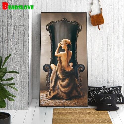 Large 5d diy diamond painting full drill sexy Nude Lady diamond embroidery full round drill for living room decor