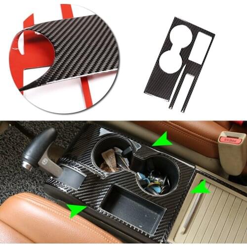 Car Carbon Fiber Center Control Gear Shift Panel Water Cup Frame Cover Sticker Trim For Honda CRV 2007 2008 2009 2010 2011