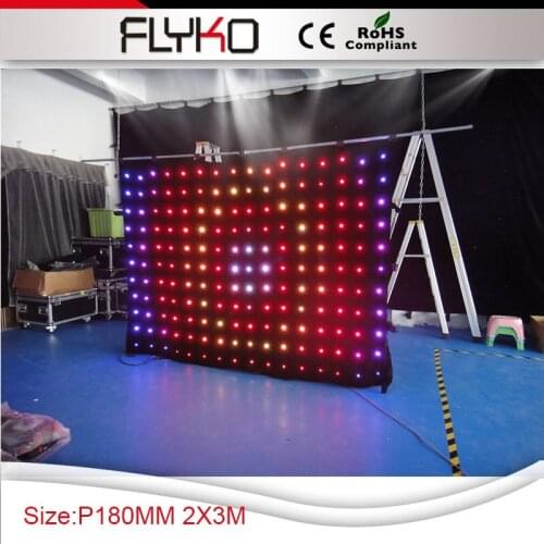 Free shipping p18 3x2m LED fabric curtain