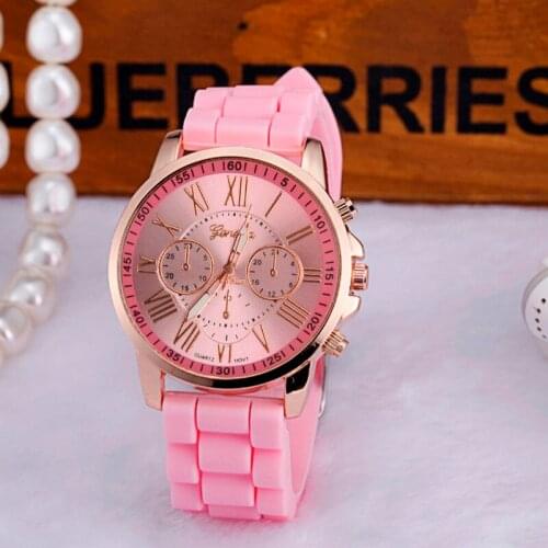 Geneva Roman Numerals Dial Simple Watch Clock Silicone Jelly Gel Band Quartz Analog Wrist Watch relogio feminino Womens Watches