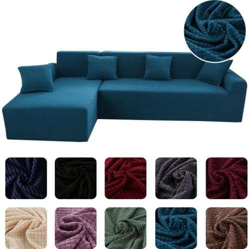 High Quality Stretchable Elastic Sofa Covers for Living Room Sectional Sofa Chaise Cover Adjustable Lounge Cover for Corner Sofa