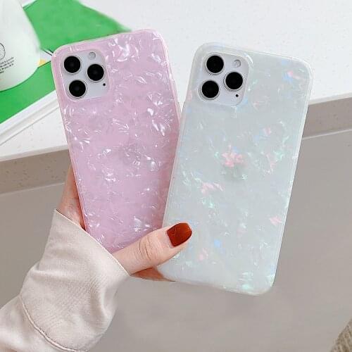 Moskado Glitter Dream Shell Pattern Case Phone Cover For iPhone 12 11 Pro Max X XR XS Max 7 8 7Plus Shockproof Soft Silicon Case