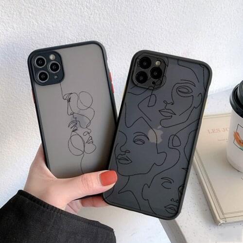 Funny Abstract Art Lines Fashion Phone Cases Cartoon Women Cover For iphone SE 2020 6s 7 8 Plus XR XS XS MAX 11 12 Pro Max Coque
