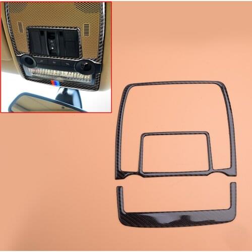 Black 1 Set Carbon Fiber Reading Light Cover Trim Fit For BMW X5 X6 E70 E71 2008 2009 2010 2011 2012 2013