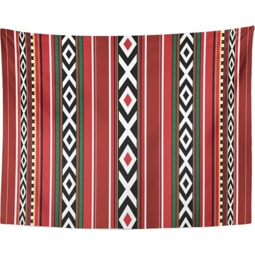 Black UAE Detailed Traditional Sadu Red Qatar Bedouin Tapestry Home Decor Wall Hanging for Living Room Bedroom Dorm 60x80 Inches