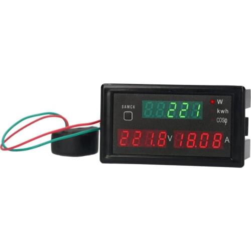 AC 80-300V Digital Voltmeter Ammeter AC Digital Multimeter Current Voltage Active Power Electric Energy Power Factor Meter