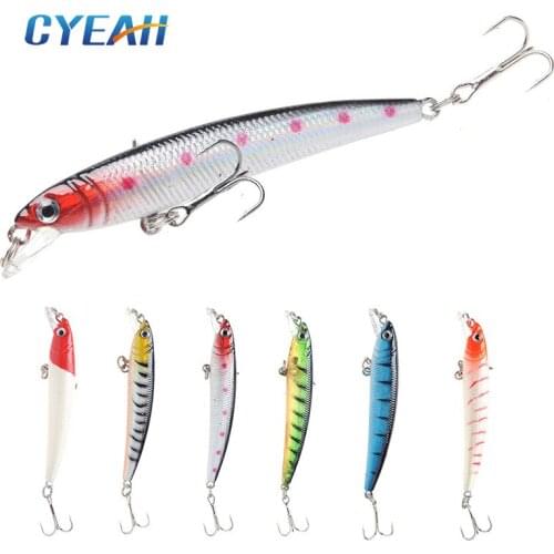 CYEAH Fish Lures Wobblers Minnow 8cm 4.6g 3D Eyes Artificial Bait 1PCS Crankbait Minnows with Hooks Carp Fishing Peaca Bass