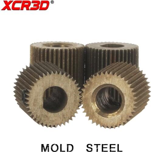XCR3D 3D Printer Parts Mold Steel 38 tooth Linear Extruder Gear Bore 5mm MK7 MK8 Filament Feeder Driver Pulley Gear Black 1PCS
