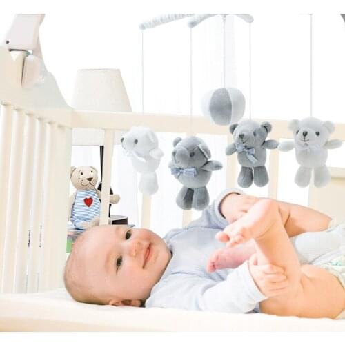Baby & Toddler Toys Baby Rattles & Mobiles Baby sleep toy newborn cotton fabric rotating electric hanging bell baby bed bell new