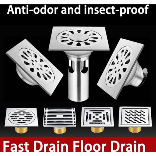 Shower Drain Thick Stainless Steel Floor Drain Ordinary Bathroom Toilet Kitchen Balcony Dedicated To prevent odor BaIDaiMoDeng