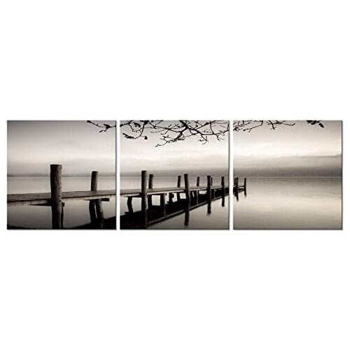Canvas retro bridge 3 classic style decorative wall landscape painting art decorative printing framed XJ3-400-381