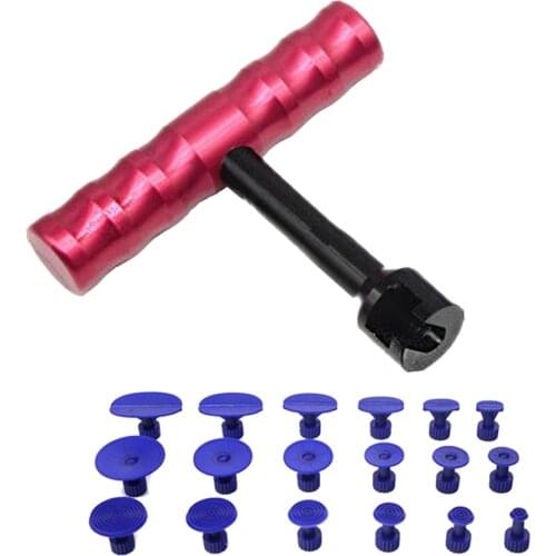 Paintless Dent Repair Tools Car Dent Removal Car Body Repair Kit Remove Dent Puller T-Bar Pulling Kit 18 Tabs Set