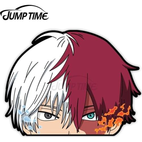 JumpTime 13 x6.6cm For Todoroki Peeker Anime Big Head Car Stickers Anime Decal Windshield Waterproof Sunscreen Decals Decoration