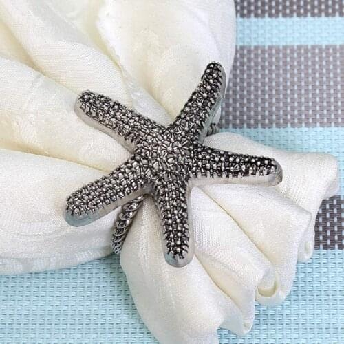 Starfish Napkin Ring Retro Starfish Napkin Ring Holder Napkin Buckle Wedding Party Table Decoration Accessories