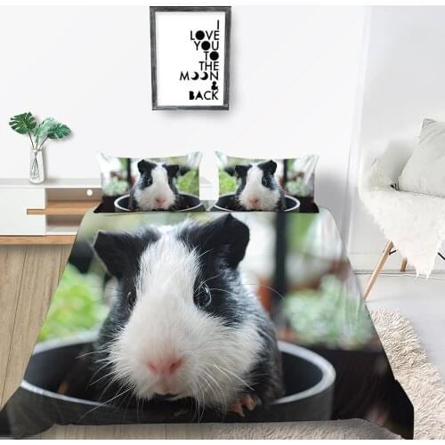 Guinea Pig Bedding Set Single Creative Cute Fashionable Duvet Cover Pet 3D King Queen Twin Full Double Unique Design Bed Set