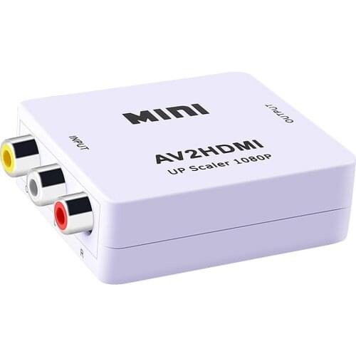 Av2Hdmi 3RCA to HDMI Converter ovg Hdmi Converter Adapter AV CVBS Box 1080P Video AV2HDMI Converter for HDTV PS3 PS4 DVD PC