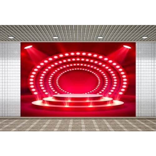 Lyavshi Red Stage Shiny Polka Dots Baby Play Show Child Portrait Photography Backdrop Photographic Background Photo Studio Props