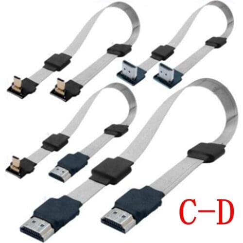 NEW Magnetic ring Anti-static FPV Cable Micro HDMI Male to Mini /Micro HDMI FPC Flat Cable Anti-interference Multicopter