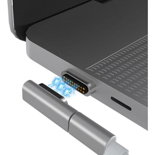 Mini Magnetic 4K Type-C to Type-C Charging Adapter Aluminium Alloy Portable Charge Adapter for Macbook Pro for Macbook Air