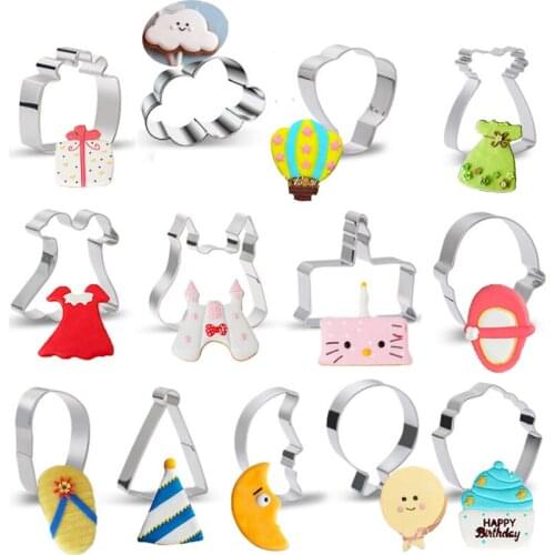 1pcs Patisserie Reposteria Moon Castle Balloon Metal Cookie Cutter Fondant Cake Sugarcraft Decor Biscuit Pastry Bakeware Mould