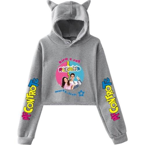 Me Contro Te Spring hot Kawaii cat ear cotton hoodie casual all-match pullover loose hoody and comfortable short sexy hoodie top
