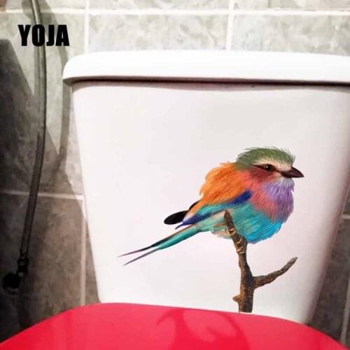YOJA 23.2X21.8CM Wall Sticker Toilet Decal Bedroom Home Decor Beautiful Llittle Bird Standing On The Branch T5-0786