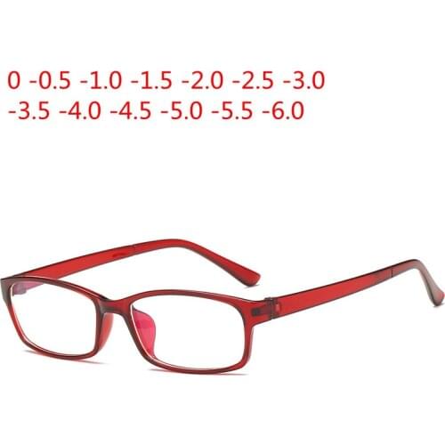 Anti Blue 0 -1 -1.5 -2 -2.5 -3 -3.5 -4 -5 -6 Finished Myopia Glasses Men Short-sight Eyewear Black Transparent Frame Women