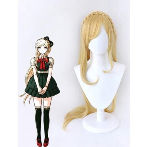 Anime Dangan Ronpa Sonia Nevermind Long Wig Braid Cosplay Costume Super Danganronpa Heat Resistant Synthetic Hair Women Wigs
