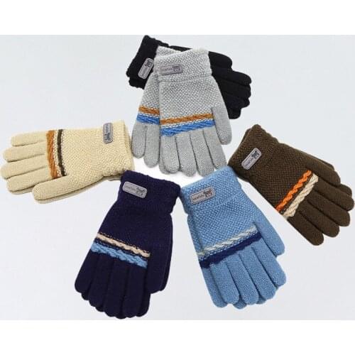 Winter Cold Proof Comfortable Large Mittens Warm Soft Glove Children Split Finger Glove Children Teen Students for 6-15Years Old