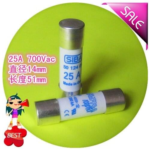 Fuse 5012406 25A AC 690V 700V 14x51mm Silver Fuse Tube Fused