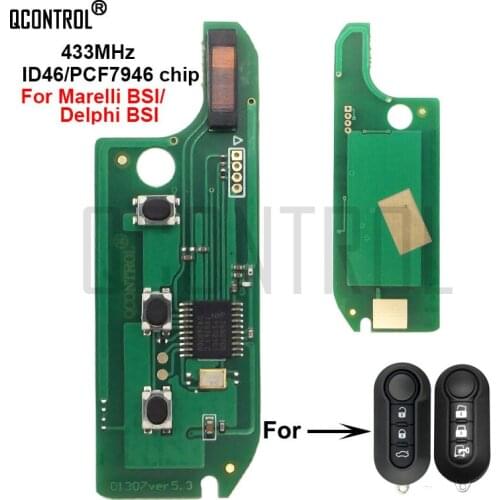 QCONTROL Car Remote Key Circuit Board for FIAT 500/500L MPV Bravo Ducato Doblo Fiorino Grande Punto Evo Qubo PCF7946 Chip