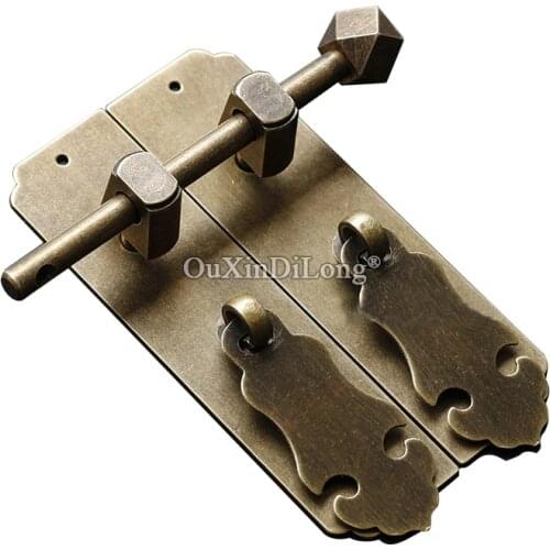 Retro Vintage 2Pairs Pure Brass Cabinet Door Handles Cupboard Wardrobe Closet Shoe TV Cabinet Pulls Handles + Pins