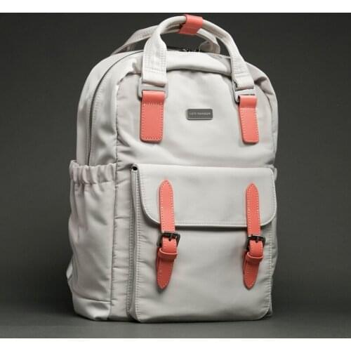 Newest High Quality Women Girls Bags Gray/Pink Travel Sport Casual Shoulder Bags 14L Capacity Soft Polyester Backpacks (LR6207)