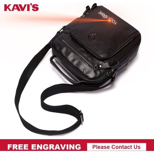 KAVIS Leather Messenger Bag Fashion Men Genuine Leather Shoulder Bags Business Crossbody Casual Bag Quality Chest Clutch Travel