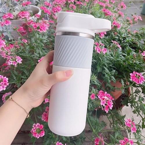 Thermos Bottle Portable Suction Pipe Thermo Bottles Cup For Coffee Sports Travel Stainless Steel Mug Home Couple Gift Cups