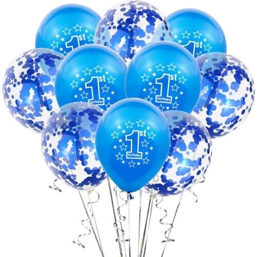 1st Birthday Party Decoration Kids Balloons First Birthday Baloons 1 One Year Old Kids Favors Baby Shower Birthday Balloons