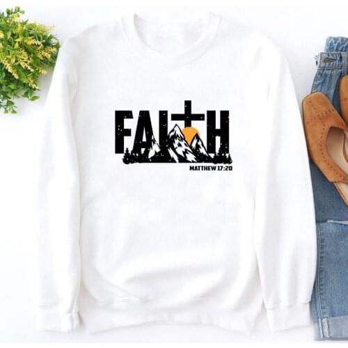 Colored Faith Mountains Matthew 17:20 Sweatshirt Aesthetic Faith Can Move Mountains Sweatshirts Vintage Women Christian Pullover