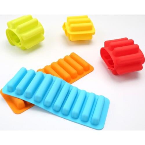 1PC 10 Grips Ice Lattice Ice Cream Tube Food Grade Silicone Cake Mold Western Biscuits Baking Moulds. LB 364